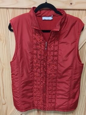 Women's Red Sequin Vest